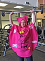 Zoe Renshaw in her giant whoopee cushion costume