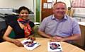 Neha Singh a Social Entrepreneur from Nebraska, USA meeting HMR Circle Director Mark Wynn 