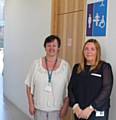 Carole Lindridge with Tracey Little (RMBC Adult Care Service) at the new facility