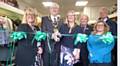 Reopening the Yorkshire Street shop, left to right, Hospice Chief Executive Julie Halliwell, the Mayor and Mayoress Ian and Christine Duckworth, M&S Manager Chris Parker, Hospice Retail Manager Suzanne Ryder and Gary Pilkington from Rochdale Council