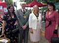 Mayor Ian Duckworth and Mayoress Christine Duckworth with two 1940’s housewives 