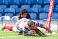 Lewis Galbraith scoring a try for Hornets in 2017