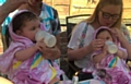 Lilly (left) and Millie with mum Lauren