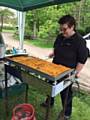 Fish fingers being cooked on the new griddle