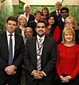 Mayor of Greater Manchester, Andy Burnham, Police and Crime Panel Chairman, Councillor Tamoor Tariq and Deputy Mayor for Policing and Crime, Beverley Hughes