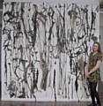 Alice Murphy with her artwork