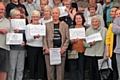 Robin Parker (centre) with supporters of his 'Save the Seven Sisters' petition