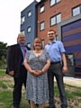 Local councillors Richard Farnell, Kathleen Nickson and Daniel Meredith at the recently completed apartments on the Strand