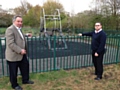 Councillor Peter Winkler and Councillor Michael Holly at Caldershaw play area