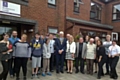 The Mayor and Mayoress of Rochdale Ian and Christine Duckworth at Bridge Wood Lodge with apprentices and staff