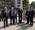 Harry Mills (second right) with Mayor Andy Burnham (far right), Mayor of Manchester Eddy Newman (second left) with the Aden Veterans Association 