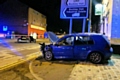 The collision at the junction of Red Lane and Halifax Road, involved a black Audi, and a blue Volkswagen, which hit a road sign