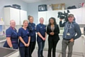 Vets4Pets staff Amy, Alex, Sonia and Ruth with BBC crews