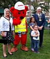 Mayor and Mayoress, Ian and Christine Duckworth with Seddy Teddy and children from Lower Falinge Activity Group 