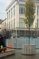 Workmen at the former Santander bank