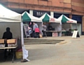 The temporary Rochdale Market on Lord Square