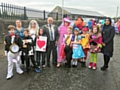 The winning team from Back O'th Moss in the walking section of  Heywood Charities Fete with Deputy Mayor Mohammed Zaman and Deputy Mayoress Naaira Zaman
