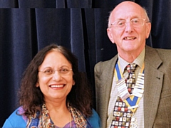 Rochdale Rotary Club President Keith Banks with Assistant District Governer Swati Mukherjee