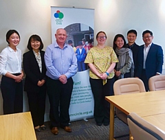 HMR Circle director Mark Wynn and operations manager Leanne Chorlton with the South Korean delegates