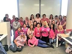 Rochdale Borough Council's adult care team wearing it pink