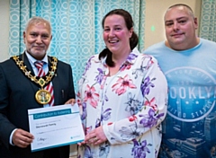 The Skorzewski family with the Mayor of Rochdale