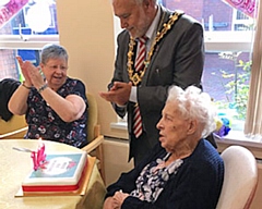 Mayor of Rochdale Mohammed Zaman and Edna Hughes