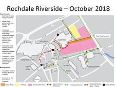 New road and traffic signals from John Street into Rochdale Riverside development open Friday 5 October 