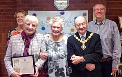 Gladys (centre) celebrated her 101st birthday with family, friends and the Deputy Mayor and Mayoress