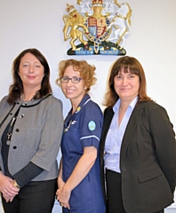 Ms Joanne Kearsley (HM Senior Coroner), Milly Cooke (bereavement nurse) and Ms Lisa Jeanette Hashmi (Area Coroner)