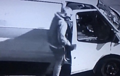 CCTV of the van being stolen