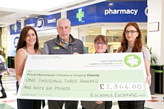 Rachel Byrne, Operations Manager at Rochdale Exchange, Lorenzo O’Reilly, Rochdale Exchange Centre Manager, Liz Hogan, the centre’s cleaning supervisor and Lucy Tunn from Manchester Children’s Hospital