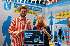 Liz McInnes MP and a representative of the charity Guide Dogs at the recent Labour Party conference