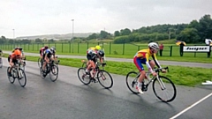 Cameron Pilkington winning a North West League race