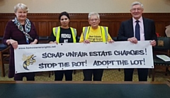 MPs Tony Lloyd and Helen Goodman (far left) with campaign members of Home Owners Rights Network (HorNet)