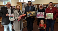 Local councillors Cecile Biant, Faisal Rana and Wendy Cocks with Philip and Rachel Massey