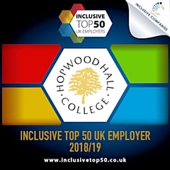 Hopwood Hall College makes the Top 50 Inclusive UK Employers list