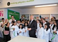 Sir Peter Ogden opens a brand new ‘Phiz Lab’ at Lowerplace Primary School, Kingsway