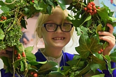 Erica with her Christmas wreath