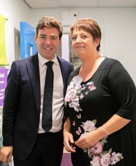 Andy Burnham with Chris Krastins of Grace’s Place