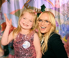 Ella Chadwick meets Emma Bunton at Great Ormond Street Hospital