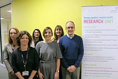 Pictured left to right (all from Pennine Care) are: Reagan Blyth, director of service modelling, research and innovation; Clare Nuttall, research clinician; Dr Prathiba Chitsabesan, consultant child and adolescent psychiatrist; Dr Sam Hartley, senior clinical psychologist; Dr Bernadka Dubicka; consultant psychiatrist and research lead; Dr Leo Kroll, child psychiatrist