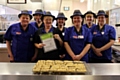 Whitworth Community High School catering manager Diane Longstaff with members of her team