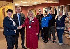 Left to right: Councillor Janet Emsley, John Connor, Williams Rochdale BMW, Julie Halliwell, Springhill Hospice, Nick Barton, Race Director, Nikki Green, Rochdale Triathlon Club, Phil Roberts, Rochdale Harriers and Geraldine Kirk, Middleton Harriers