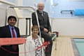 Castleton ward councillors at the pool, Aasim Rashid, Jean Hornby, Billy Sheerin 