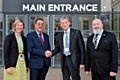 Julia Heap (assistant principal), Nazir Afzal OBE, Robert Clegg and Derek O'Toole (principal)