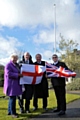 Honorary Alderman Jane Gartside, Councillors Jim Gartside, Mike Holly and Peter Winkler at the Norden Memorial Garden