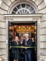 Mayor Ian Duckworth cuts the ribbon officially opening the Medicine Tap watched by owners John Stoner and Caroline Norton, and the Mayoress Christine Duckworth