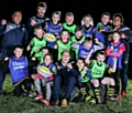 Littleborough RUFC under 10s with Sale Sharks stars James O’Connor, Halani Aulika, Andrei Ostrikov and Paolo Odogwu 