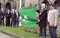 The Mayor, Ian Duckworth, Tony Lloyd MP, councillors, representatives of organisations, leaders and members of the Pakistani community commemorate Pakistan Day