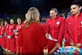 Mollie Campbell, from Whitworth, being presented with her silver medal at the 2018 Commonwealth Games